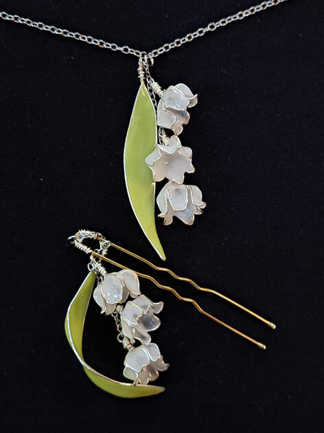 Lily of the Valley Necklace and Hair Fork