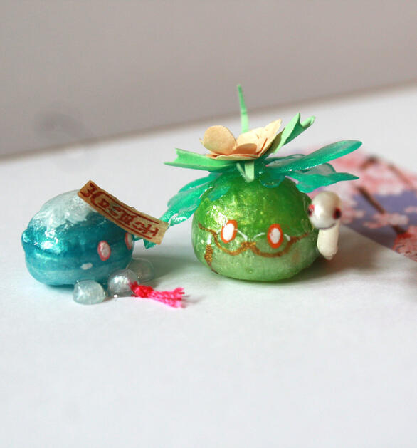 Qiqi and Baizhu Resin Slime Figure