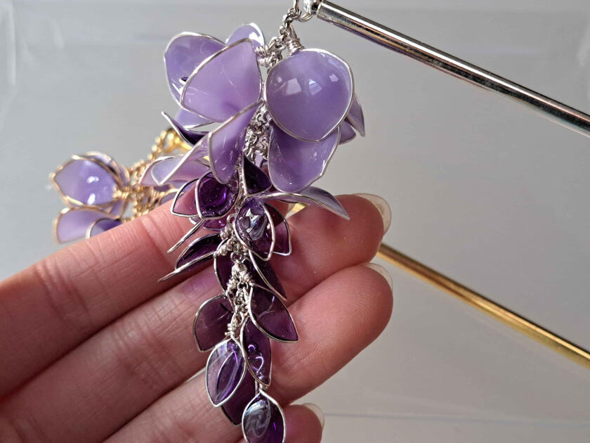 Wisteria Resin Hair Stick